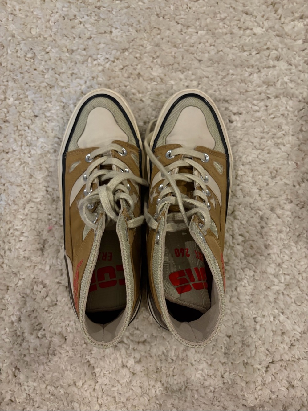 Converse Kids Tan and Cream High-Top Sneakers